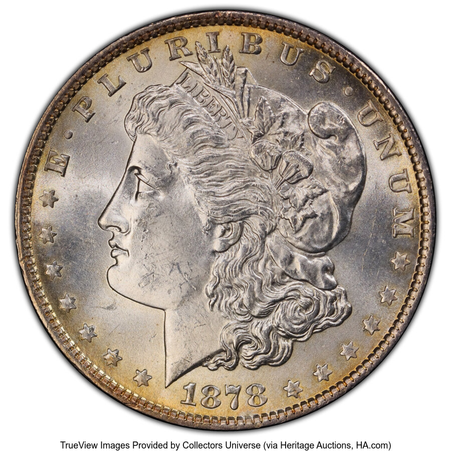 image for: 1878 7TF $1 Reverse of 1879, Slashed O, VAM-228B, MS63 PCGS. A Hit List 40 Variety. VAM-228B is known as the "Slashed O" va...