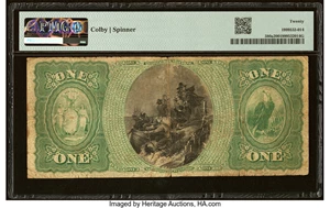 image for: New York, NY - $1 Original Fr. 380a The Mechanics National Bank Ch. # 1250 PMG Very Fine 20....