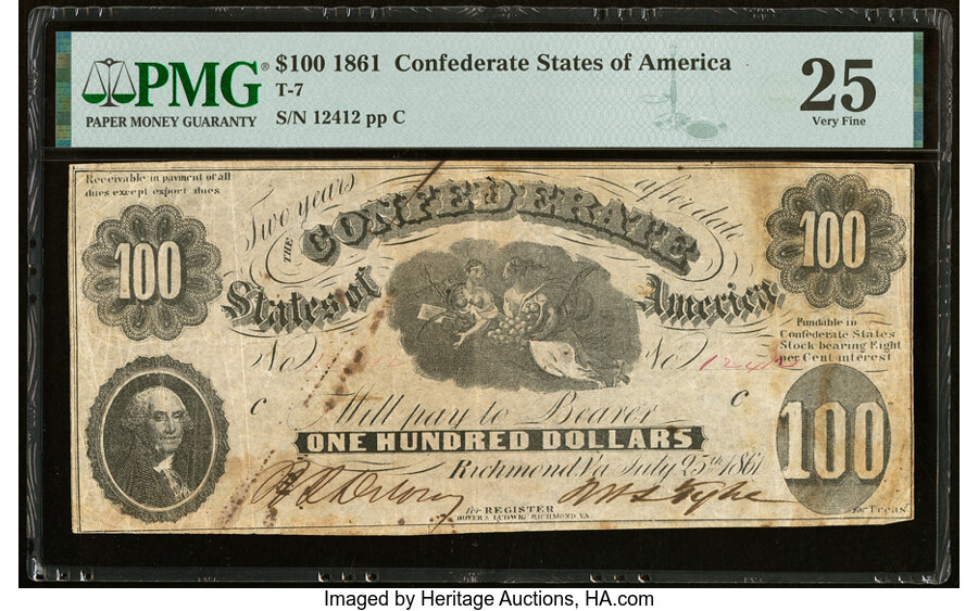 image for: T7 $100 1861 PF-4 Cr. 11 PMG Very Fine 25....