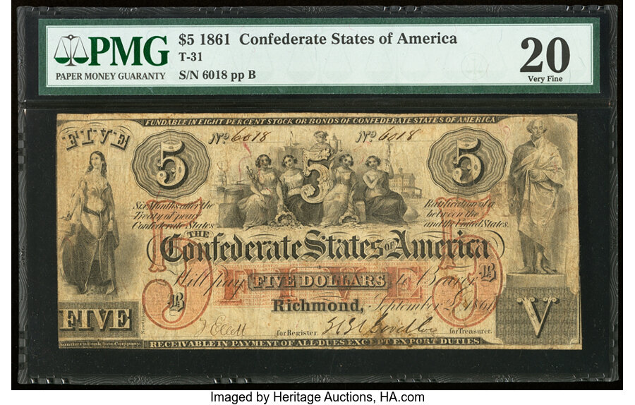 image for: T31 $5 1861 PF-1 Cr. 243 PMG Very Fine 20....