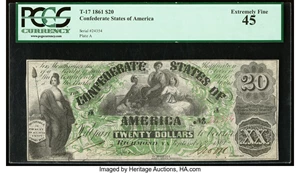 image for: T17 $20 1861 PF-1 Cr. 99 PCGS Extremely Fine 45....