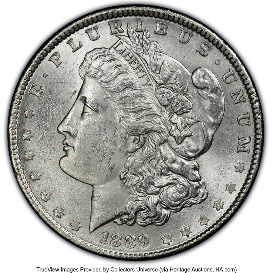 image for: 1889 $1 Pitted Reverse, VAM-28A, MS63 PCGS. A Hit List 40 Variety. PCGS Population: (13/5)....