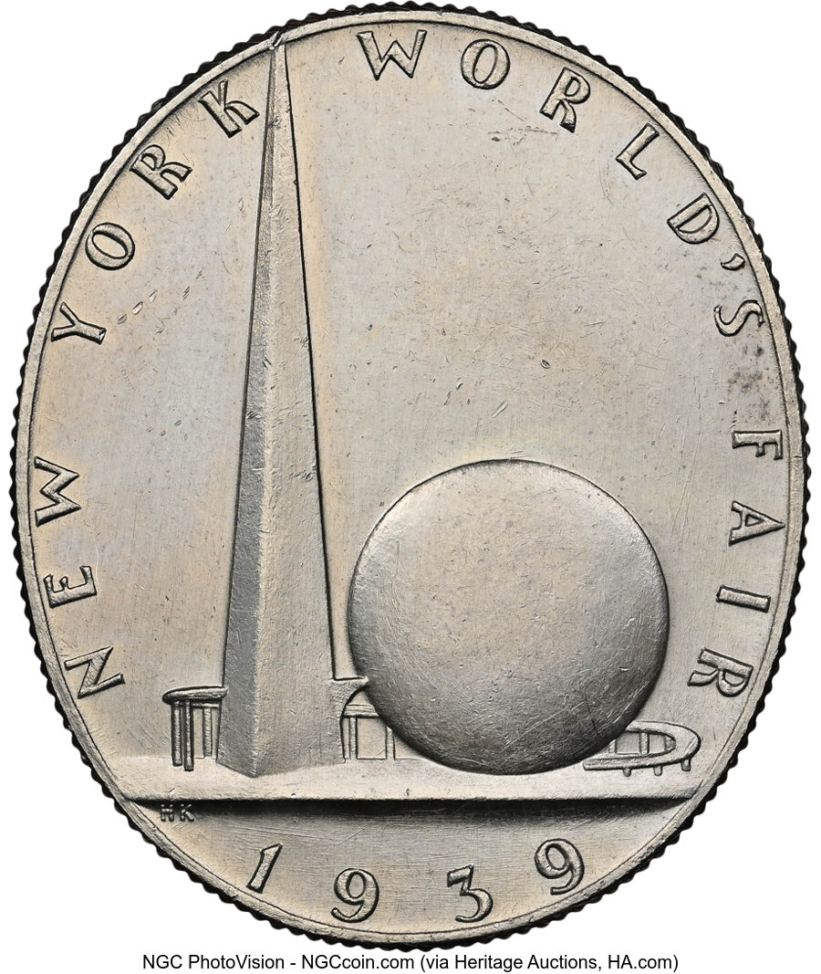 image for: 1939 New York World's Fair, Silver, HK-491, R.3, MS62 NGC. NGC Census: (37/26)....