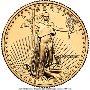 image for: 1990 $10 Quarter-Ounce Gold Eagle MS69 NGC. Mintage 41,000. ...
