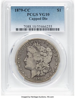 image for: 1879-CC $1 Capped Die, VAM-3, VG10 PCGS. A Top 100 Variety....