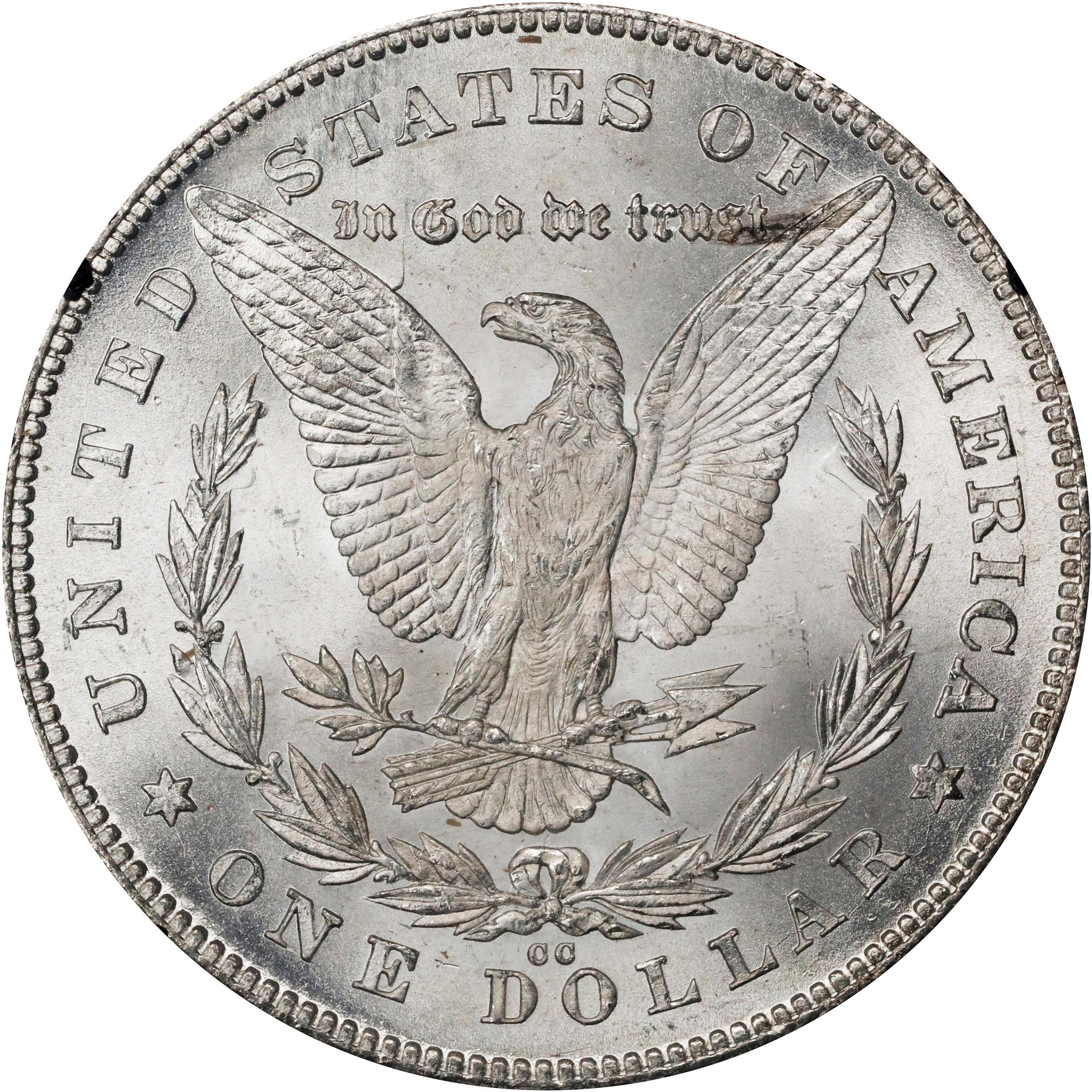 image for: 1880-CC GSA Morgan Silver Dollar. VAM-7A. Hit List 40. 8/7, Reverse of 1878. MS-64 (NGC).
