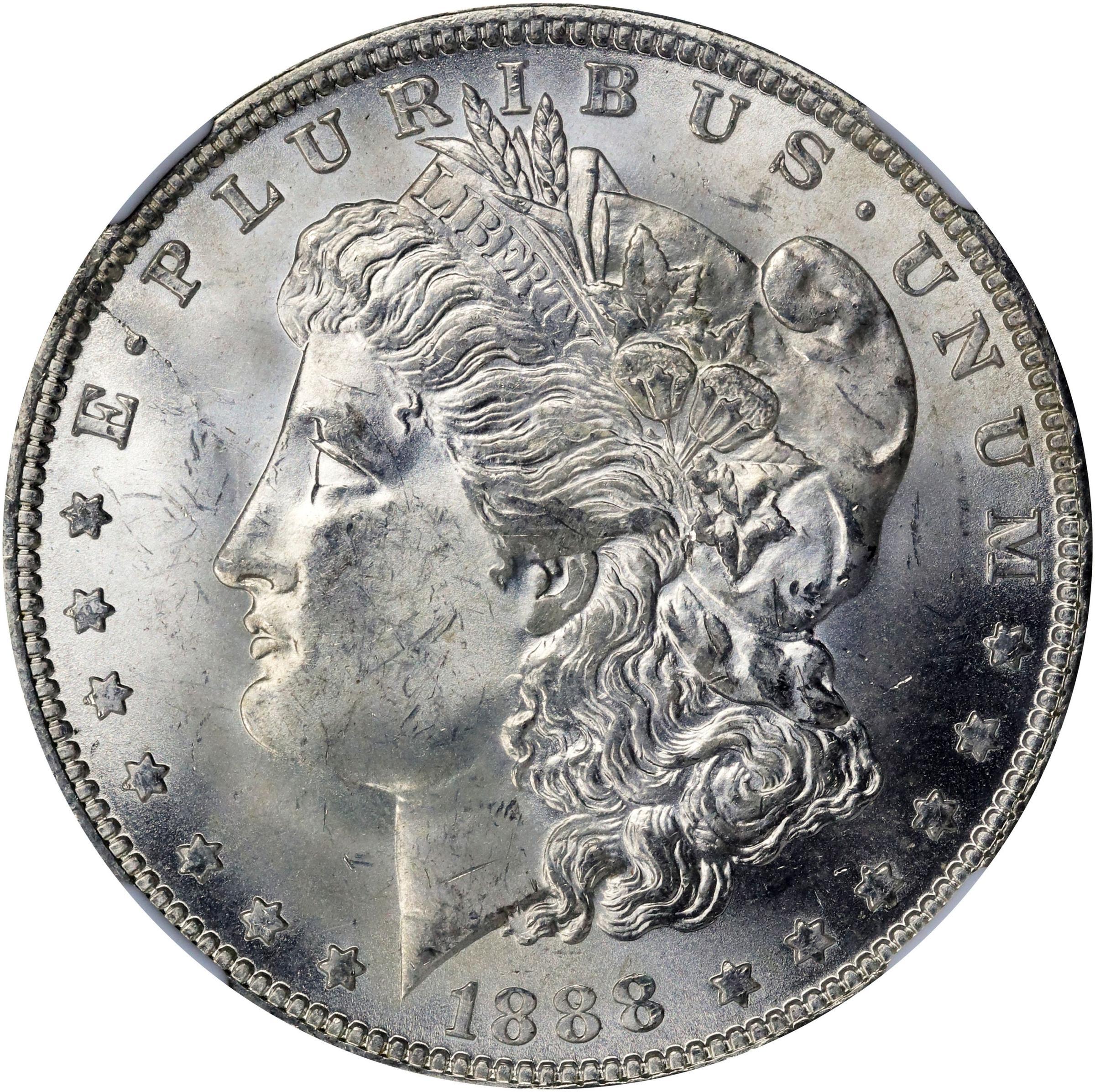 image for: 1888-O Morgan Silver Dollar. VAM-1B. Early Die State. MS-63 (NGC).