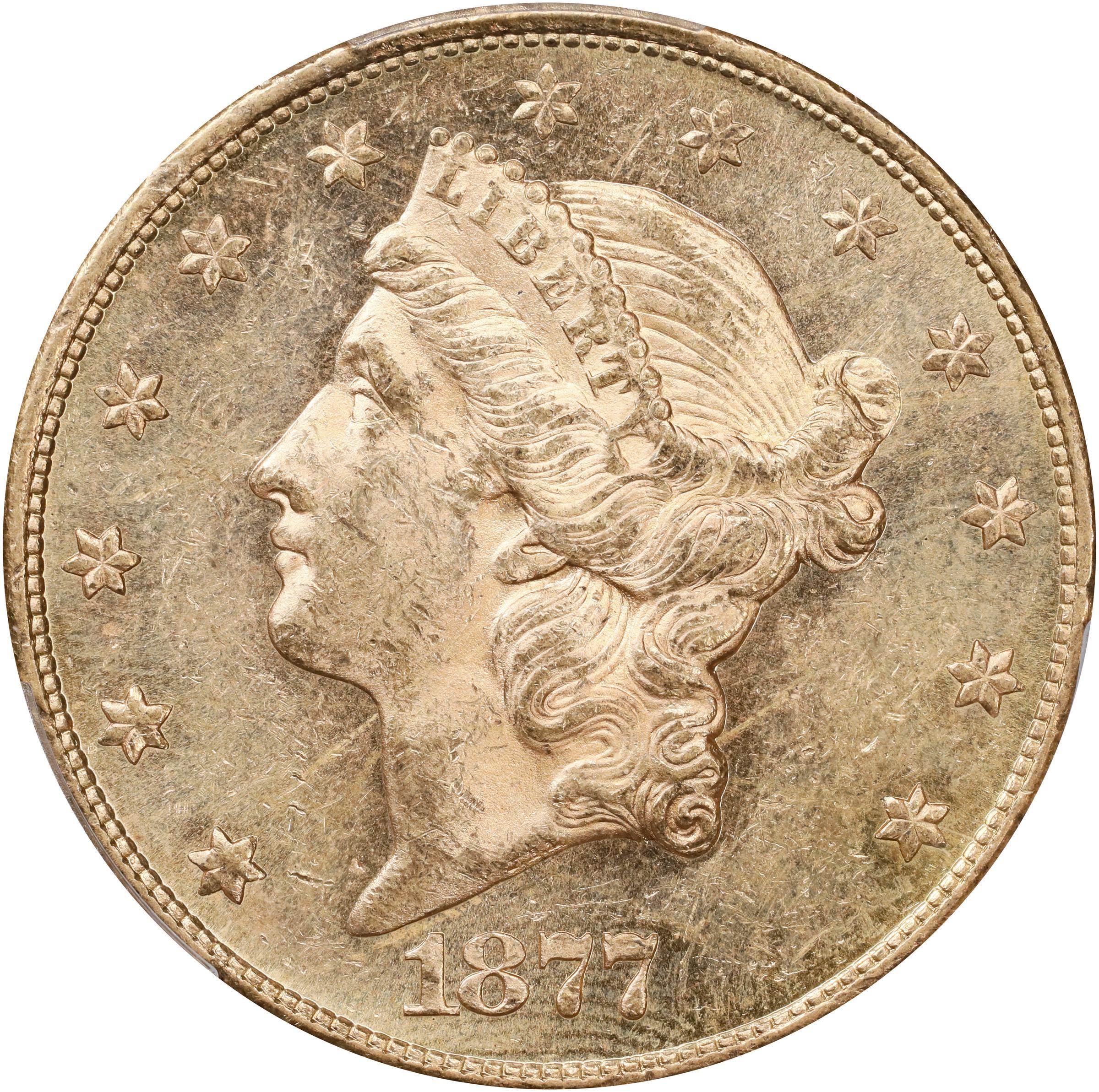 image for: 1877 Liberty Head Double Eagle. MS-61 PL (PCGS).