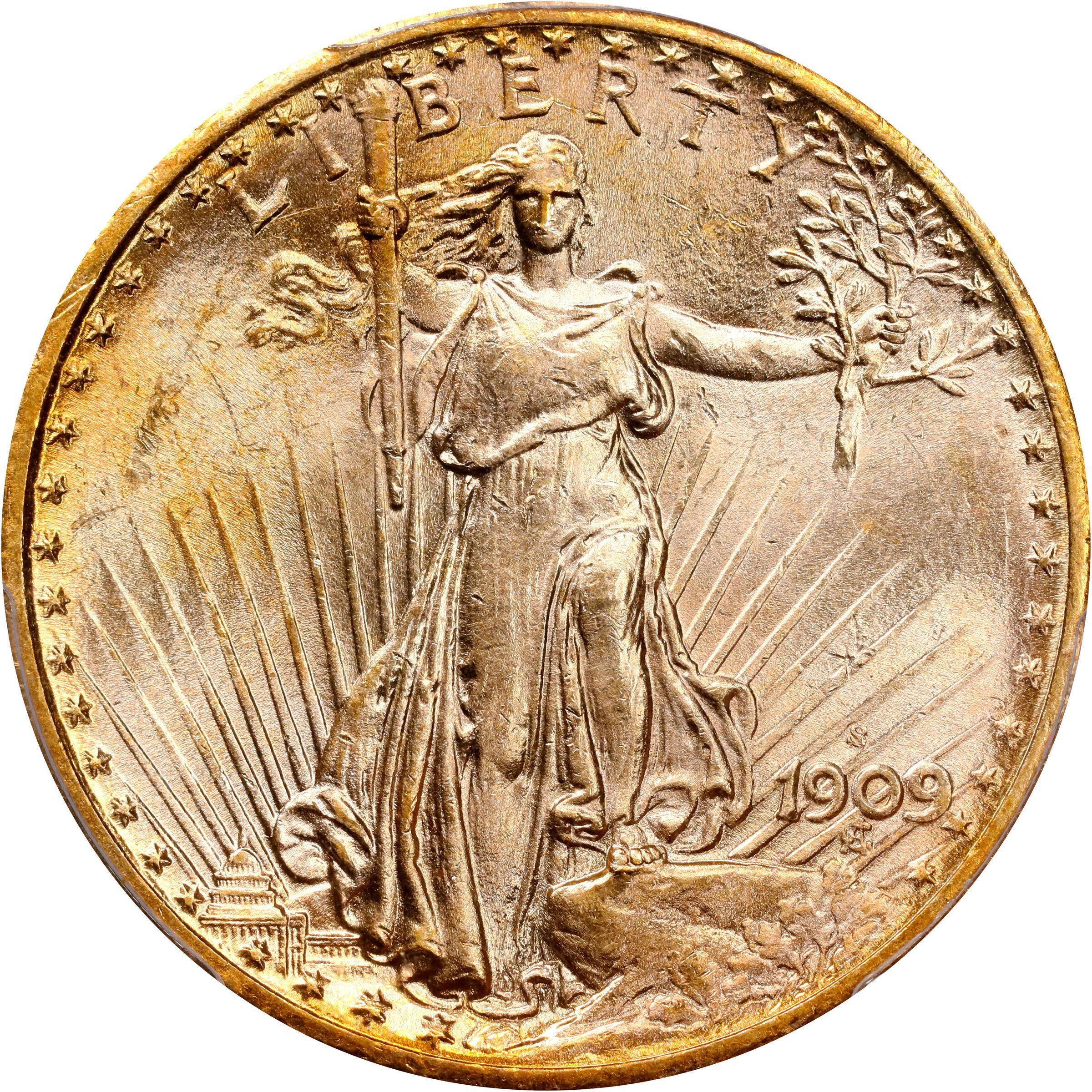 image for: 1909-S/S Saint-Gaudens Double Eagle. FS-501. MS-64 (PCGS).