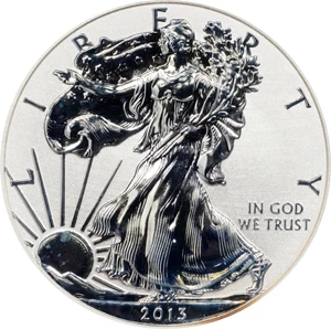 image for: 2013-W Silver Eagle. First Strike. Reverse Proof-70 (PCGS). Miles Standish Signature.
