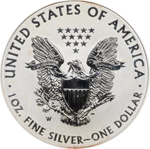 image for: 2013-W Silver Eagle. First Strike. Reverse Proof-70 (PCGS). Miles Standish Signature.