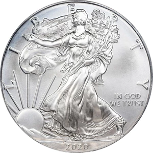 image for: 2020-(P) Silver Eagle. Emergency Issue. First Day of Issue. MS-69 (PCGS).