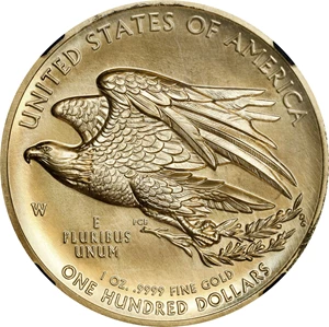 image for: 2015-W American Liberty High Relief $100 Gold Coin. First Releases. MS-70 (NGC). Retro Black Holder.