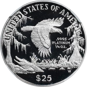 image for: 1999-W Quarter-Ounce Platinum Eagle. Proof-70 Ultra Cameo (NGC). Mike Castle Signature.