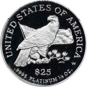 image for: 2003-W Quarter-Ounce Platinum Eagle. Proof-70 Ultra Cameo (NGC). Mike Castle Signature.