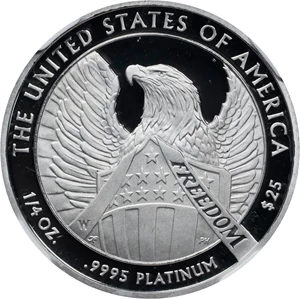 image for: 2007-W Quarter-Ounce Platinum Eagle. Proof-70 Ultra Cameo (NGC). Mike Castle Signature.