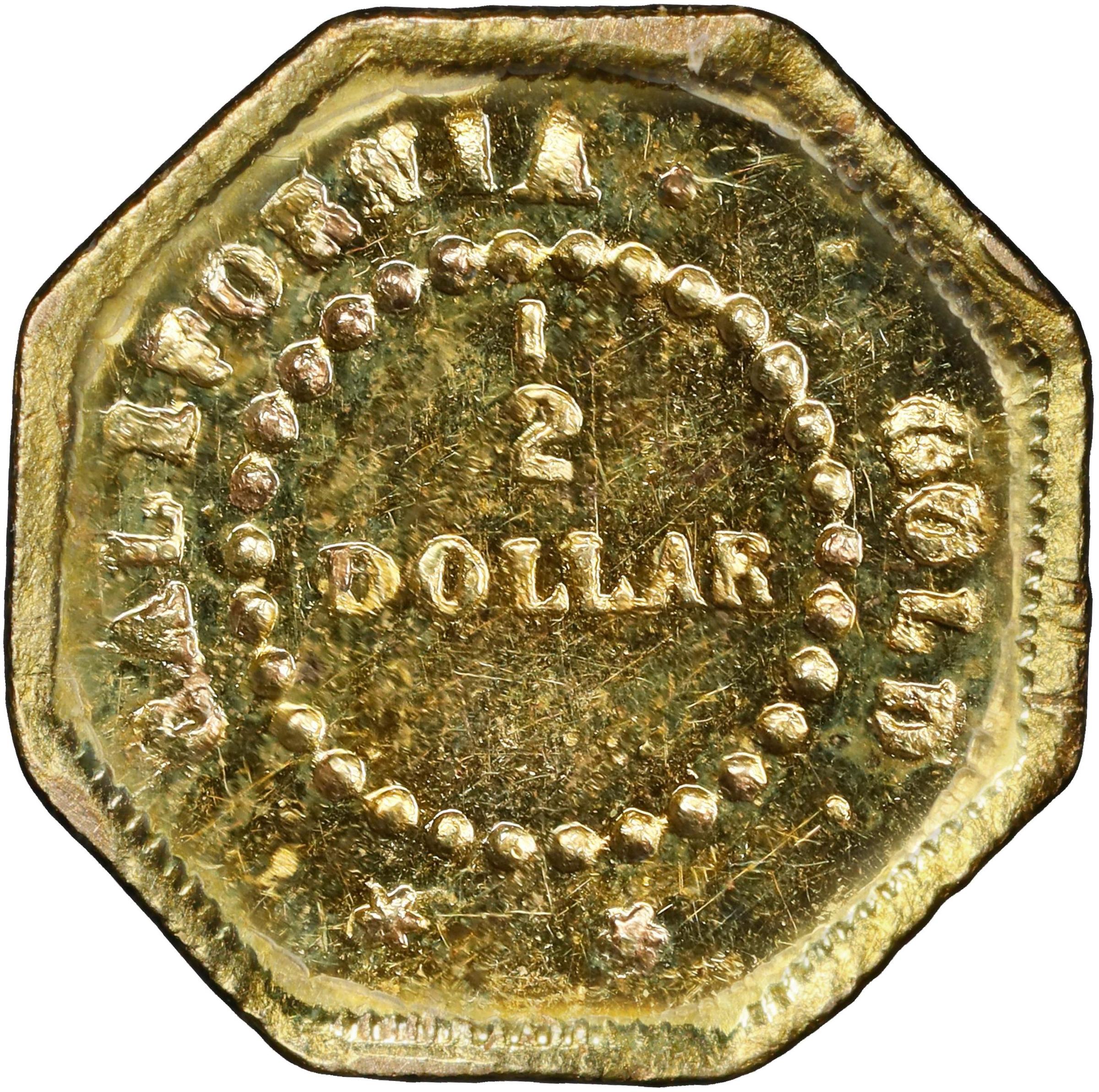 image for: 1854 Octagonal 50 Cents. BG-305. Rarity-4-. Liberty Head. MS-62 (PCGS).