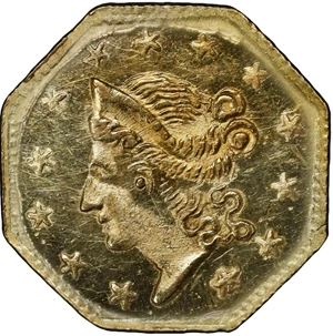 image for: 1856 Octagonal 50 Cents. BG-307. Rarity-5+. Liberty Head. MS-63 (PCGS).