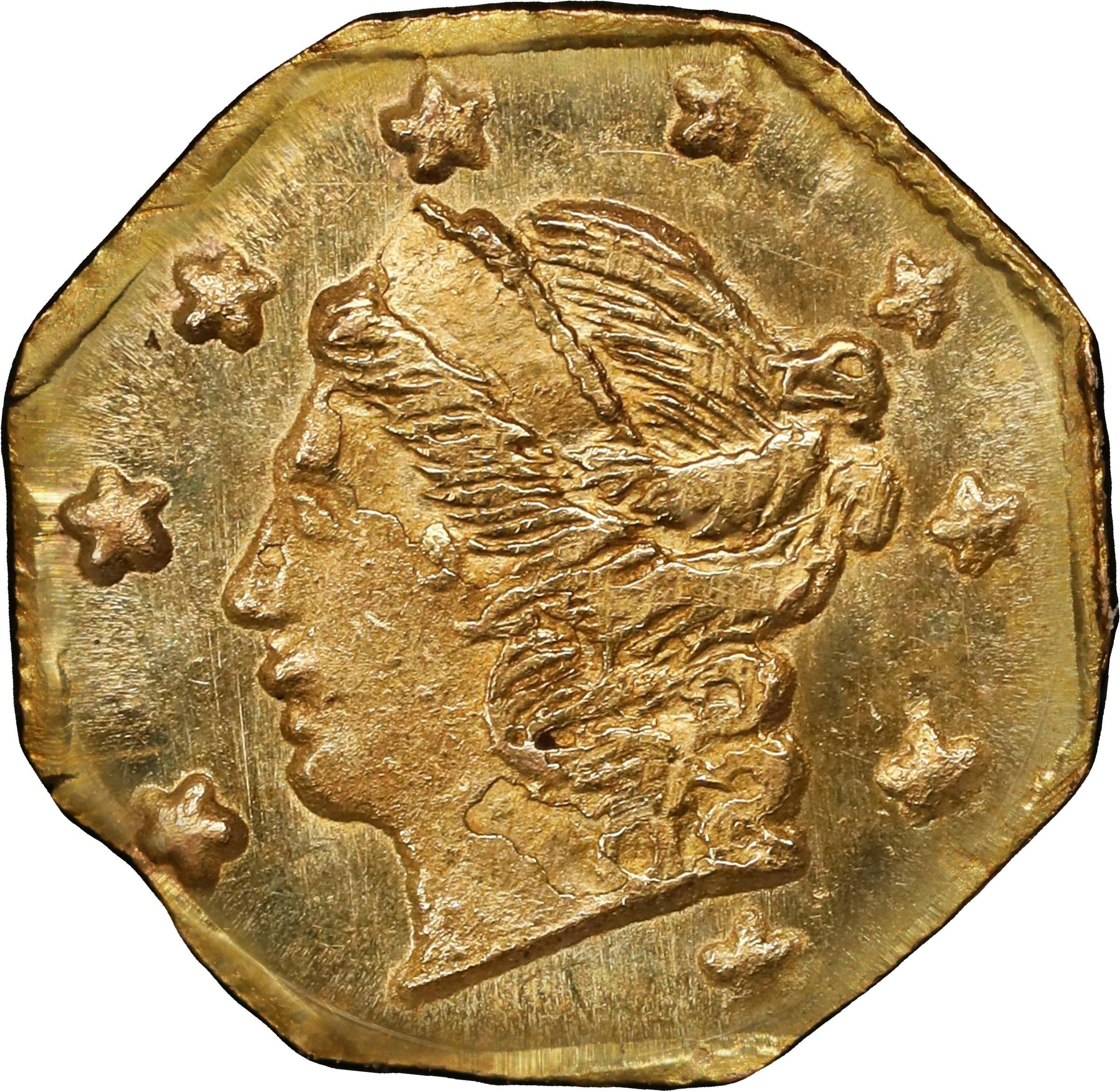 image for: 1866 Octagonal 25 Cents. BG-708. Rarity-4+. Liberty Head. MS-65 (PCGS).