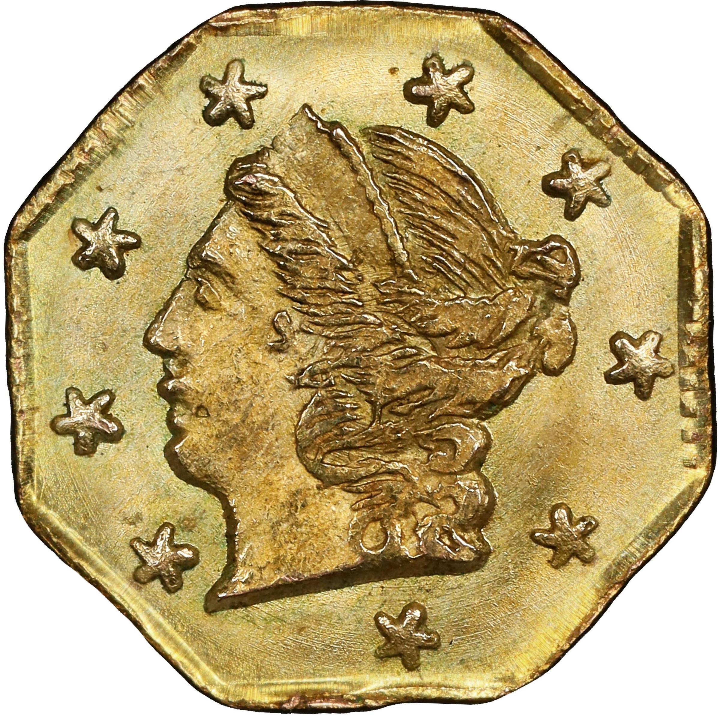 image for: 1869 Octagonal 25 Cents. BG-712. Rarity-4+. Liberty Head. MS-66 (PCGS).