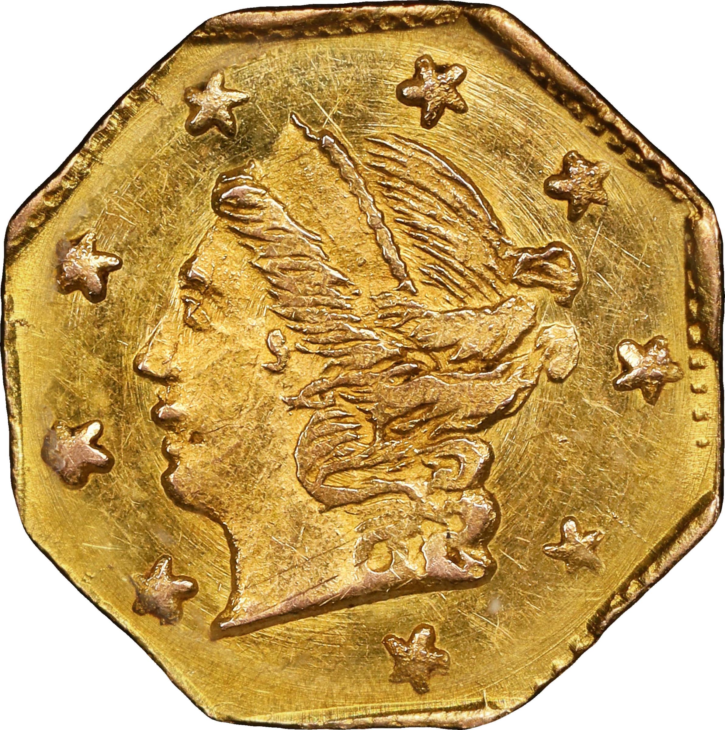 image for: 1871 Octagonal 25 Cents. BG-716. Rarity-6+. Liberty Head. MS-63 (PCGS).