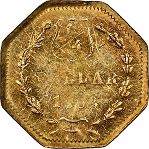 image for: 1868-G Octagonal 25 Cents. BG-747. Rarity-5+. Liberty Head. Unc Details--Scratch (PCGS).