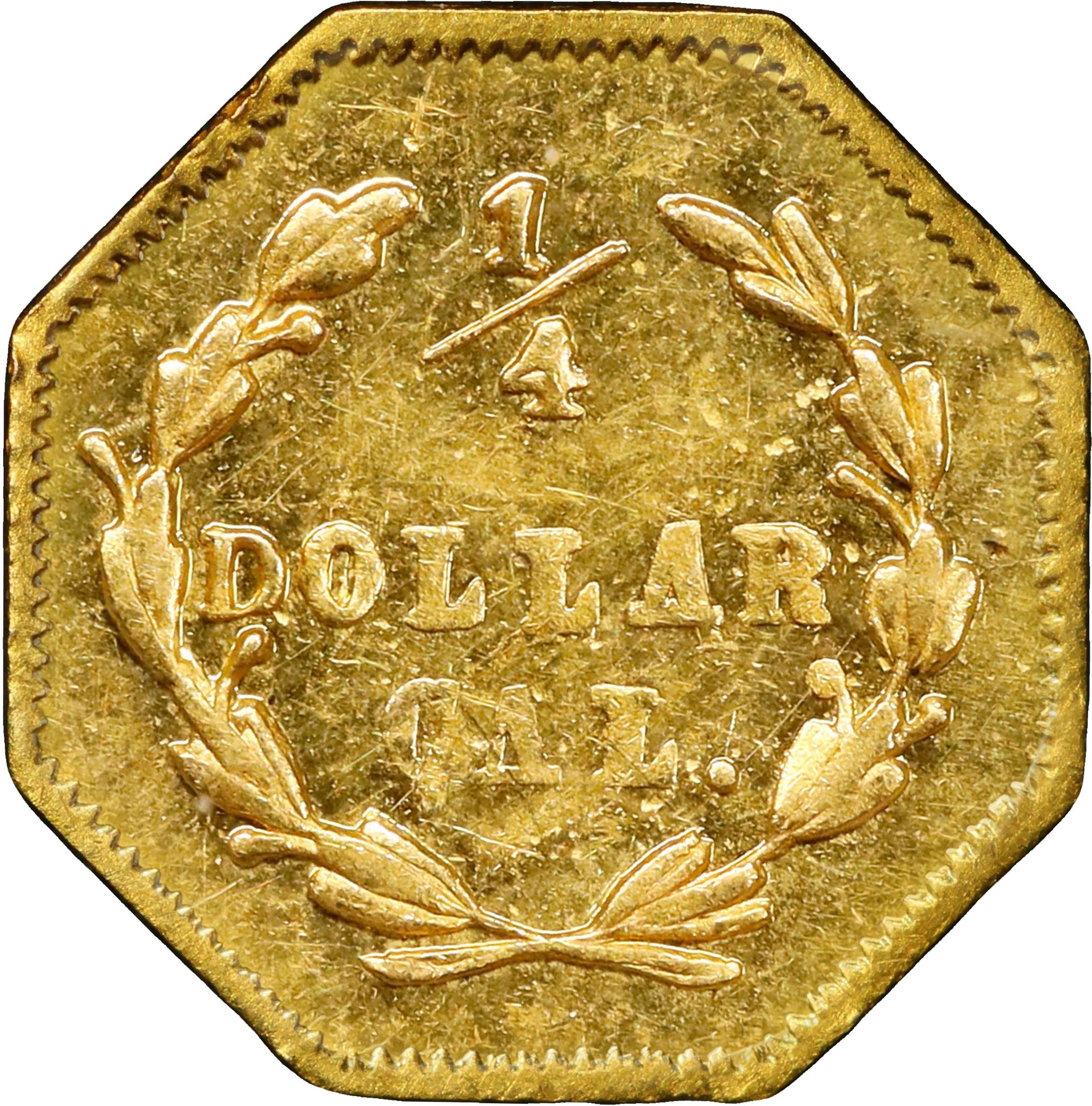image for: 1870 Octagonal 25 Cents. BG-757. Rarity-6. Liberty Head. MS-63 (PCGS).