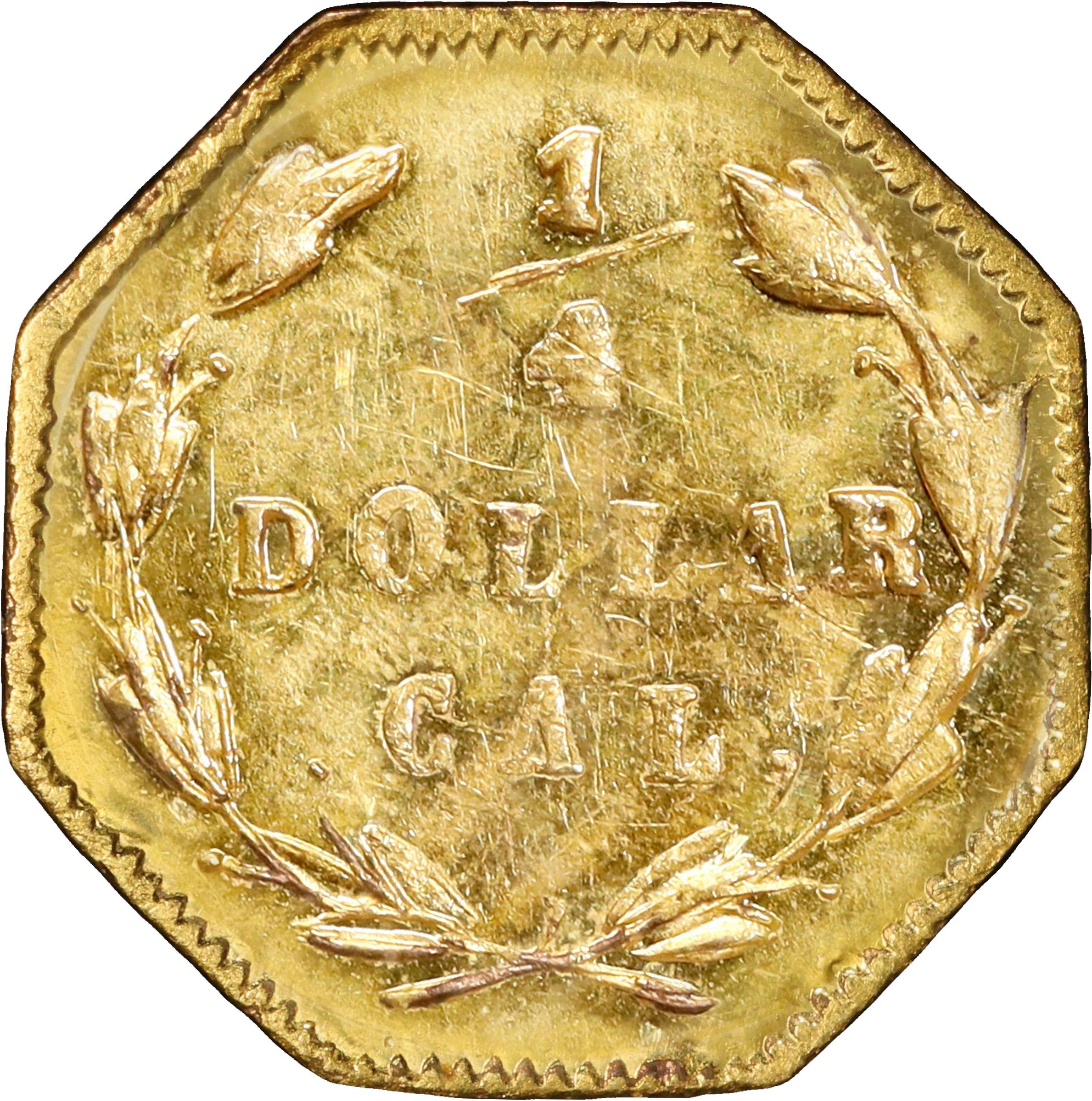 image for: 1870 Octagonal 25 Cents. BG-761. Rarity-4. Liberty Head. Unc Details--Scratch (PCGS).