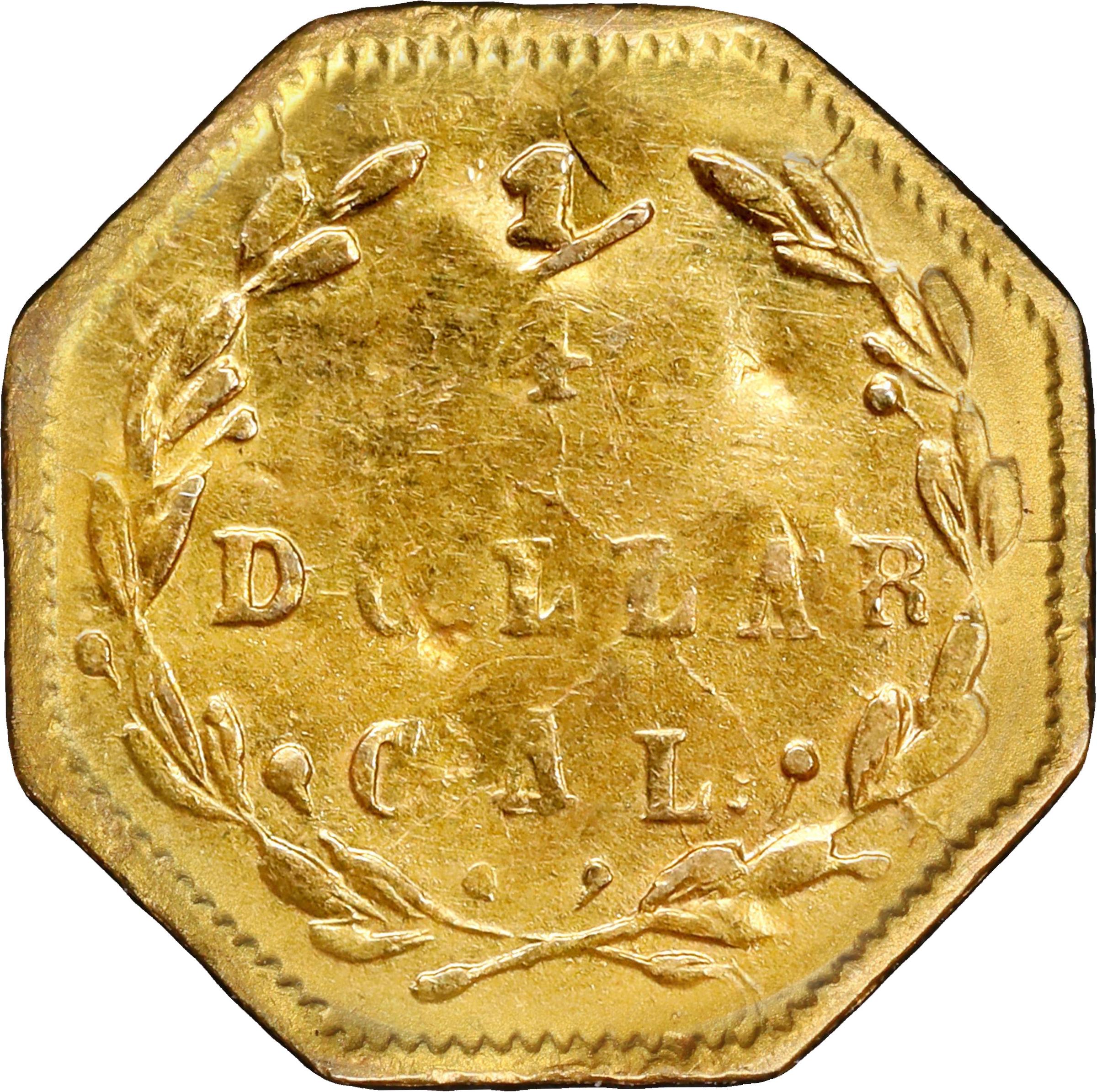 image for: 1871-G Octagonal 25 Cents. BG-764. Rarity-6-. Liberty Head. Unc Details--Damage (PCGS).