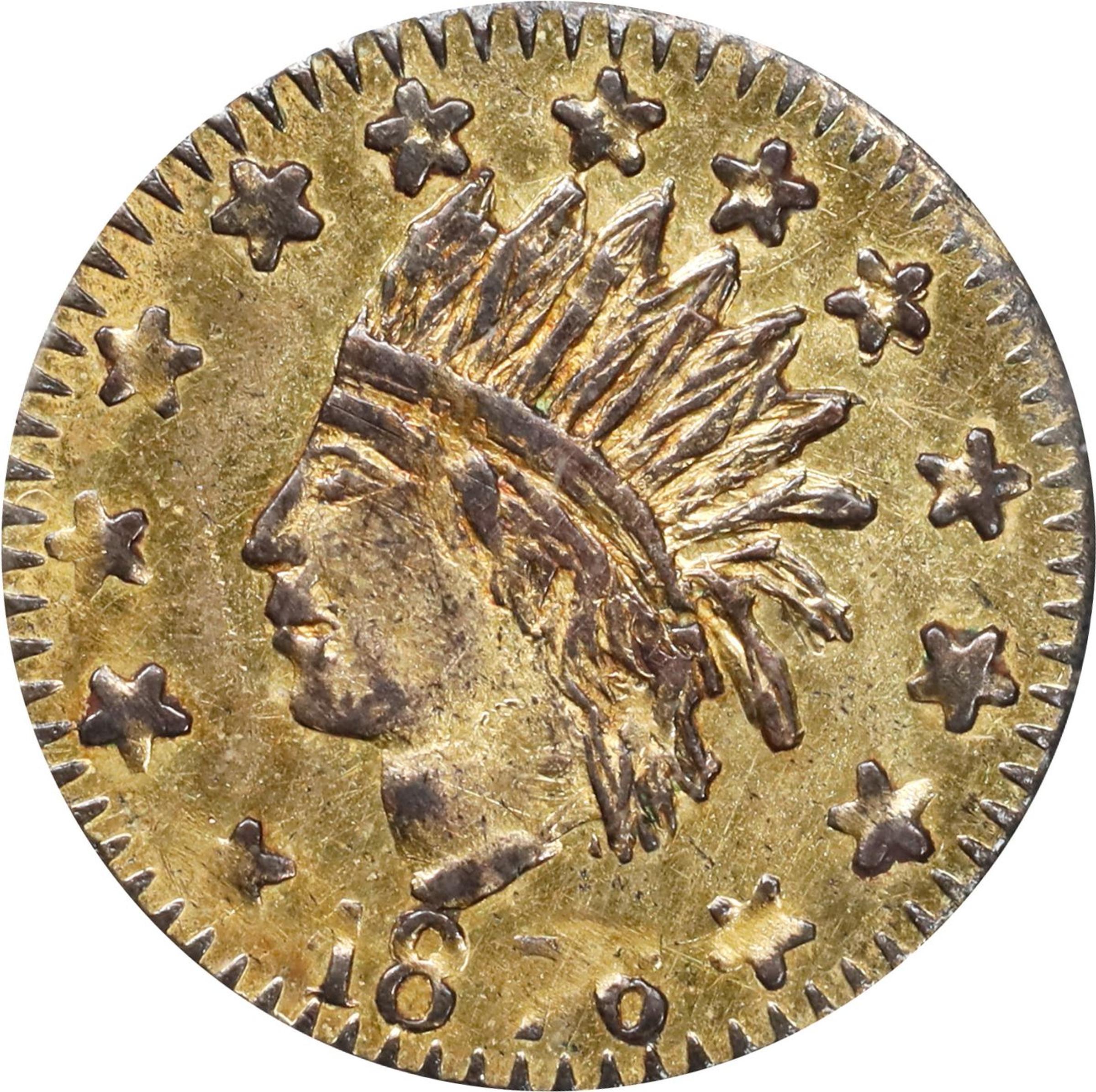 image for: 1876 Round 25 Cents. BG-849. Rarity-5+. Indian Head. AU Details--Environmental Damage (PCGS).