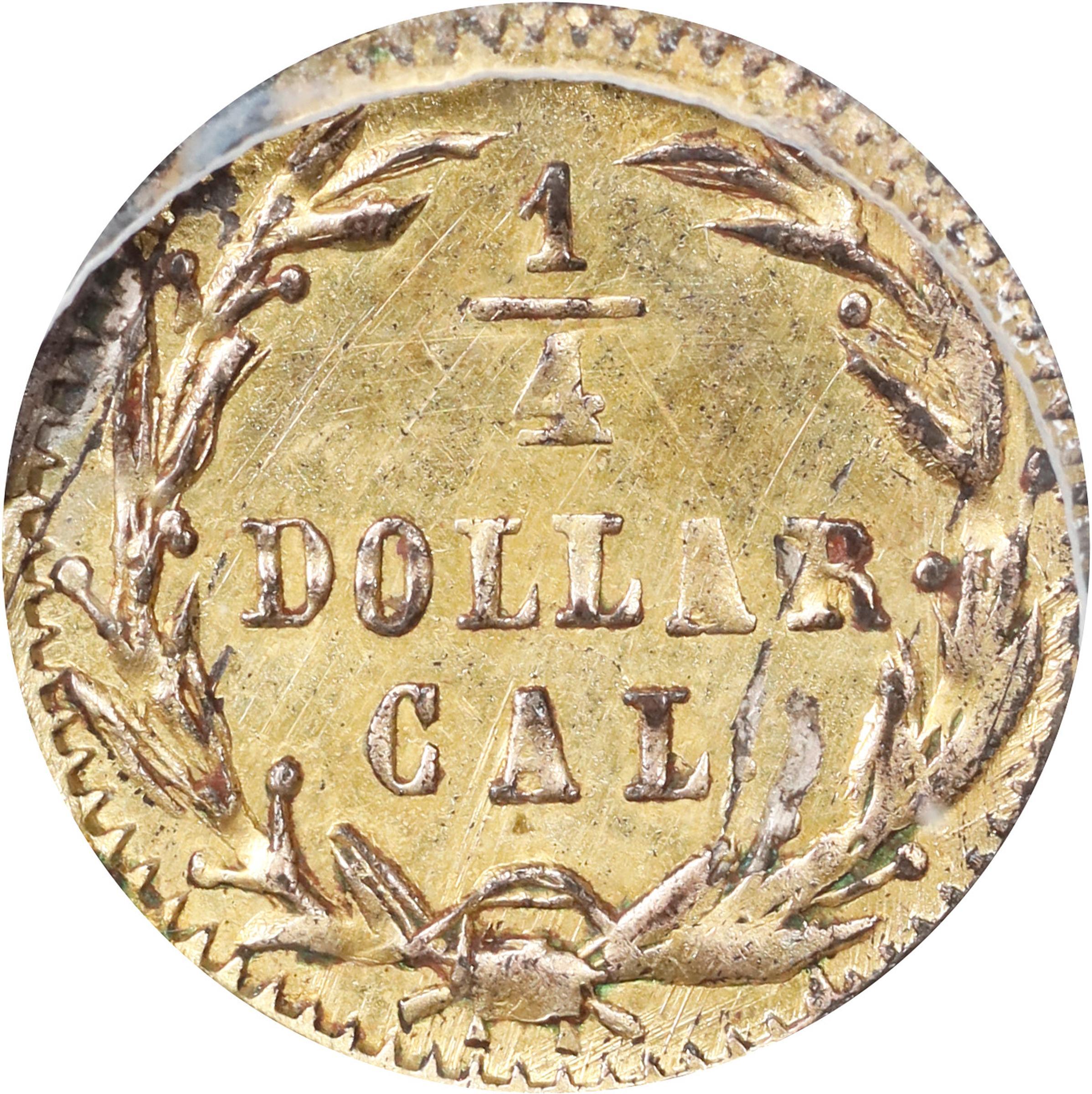 image for: 1876 Round 25 Cents. BG-849. Rarity-5+. Indian Head. AU Details--Environmental Damage (PCGS).
