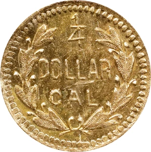 image for: 1871-H Round 25 Cents. BG-859. Rarity-6-. Liberty Head. AU-58 (PCGS).