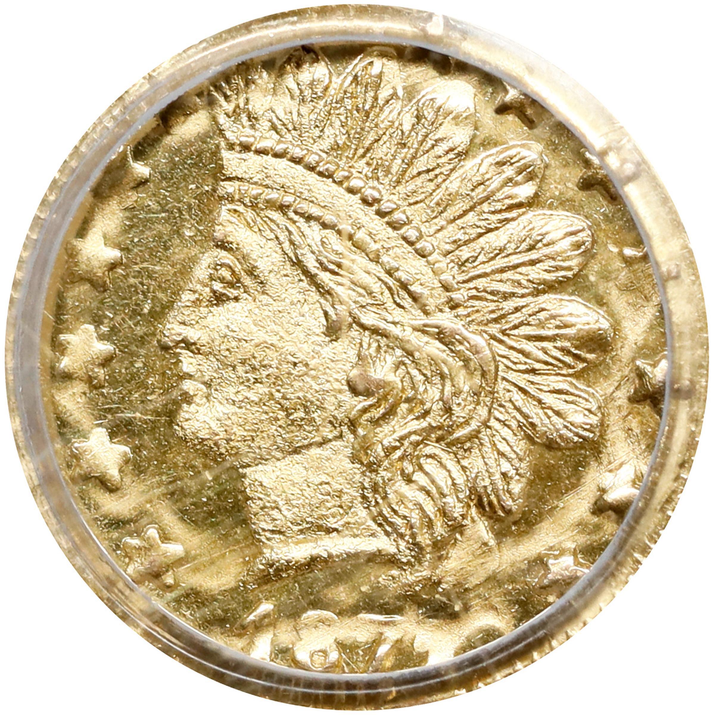 image for: 1872/1 Round 25 Cents. BG-869. Rarity-4-. Indian Head. MS-65 (PCGS).