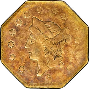 image for: 1856-G-N Octagonal 50 Cents. BG-916. Rarity-6. Liberty Head. VF-20 (PCGS).