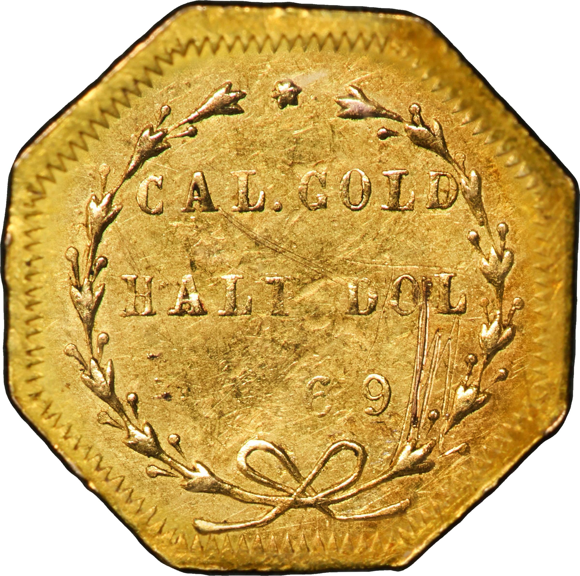 image for: 1869 Octagonal 50 Cents. BG-919. Rarity-4. Liberty Head. AU Details--Scratch (PCGS).