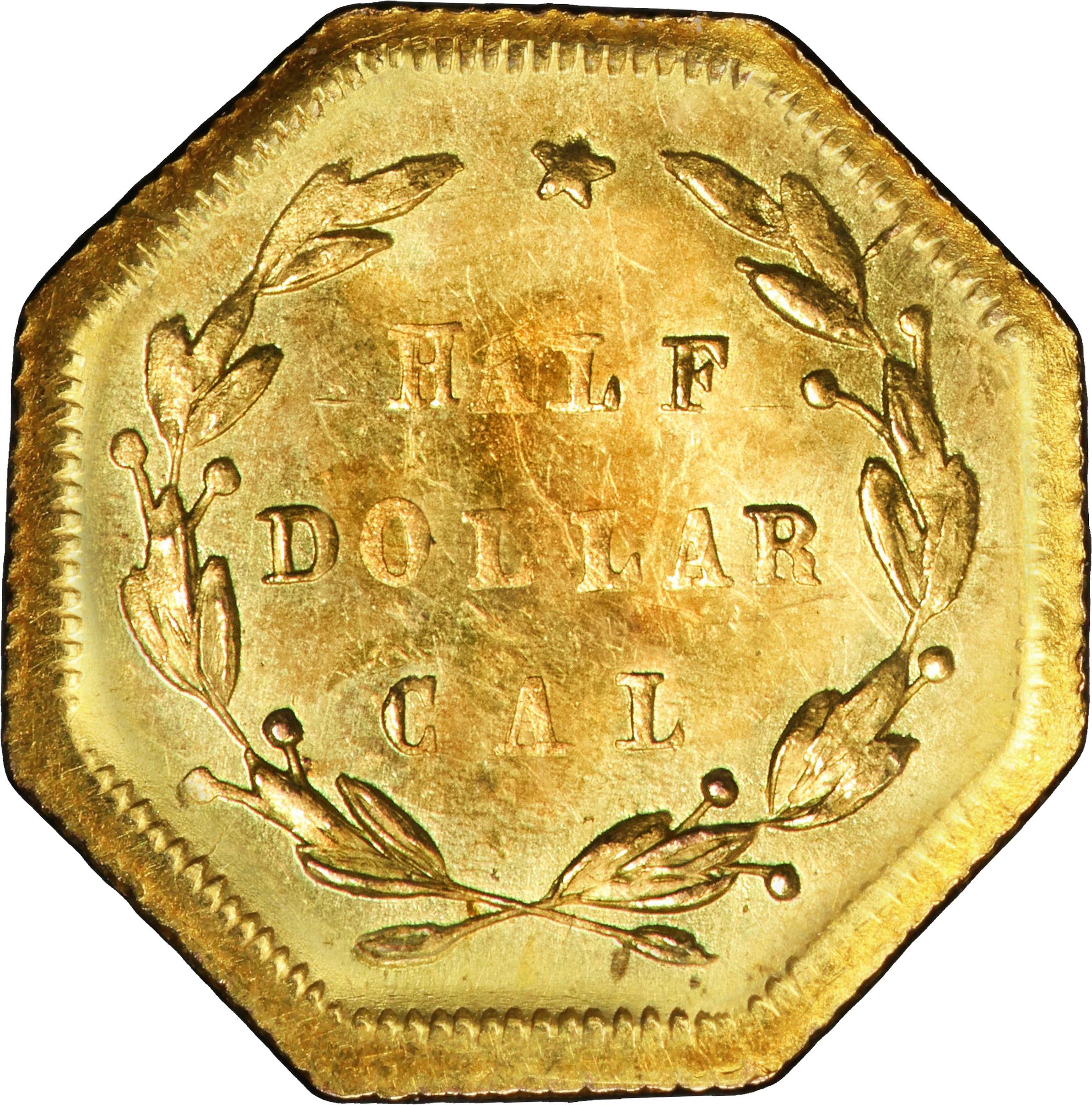 image for: 1871 Octagonal 50 Cents. BG-923. Rarity-5. Liberty Head. MS-63 (PCGS).