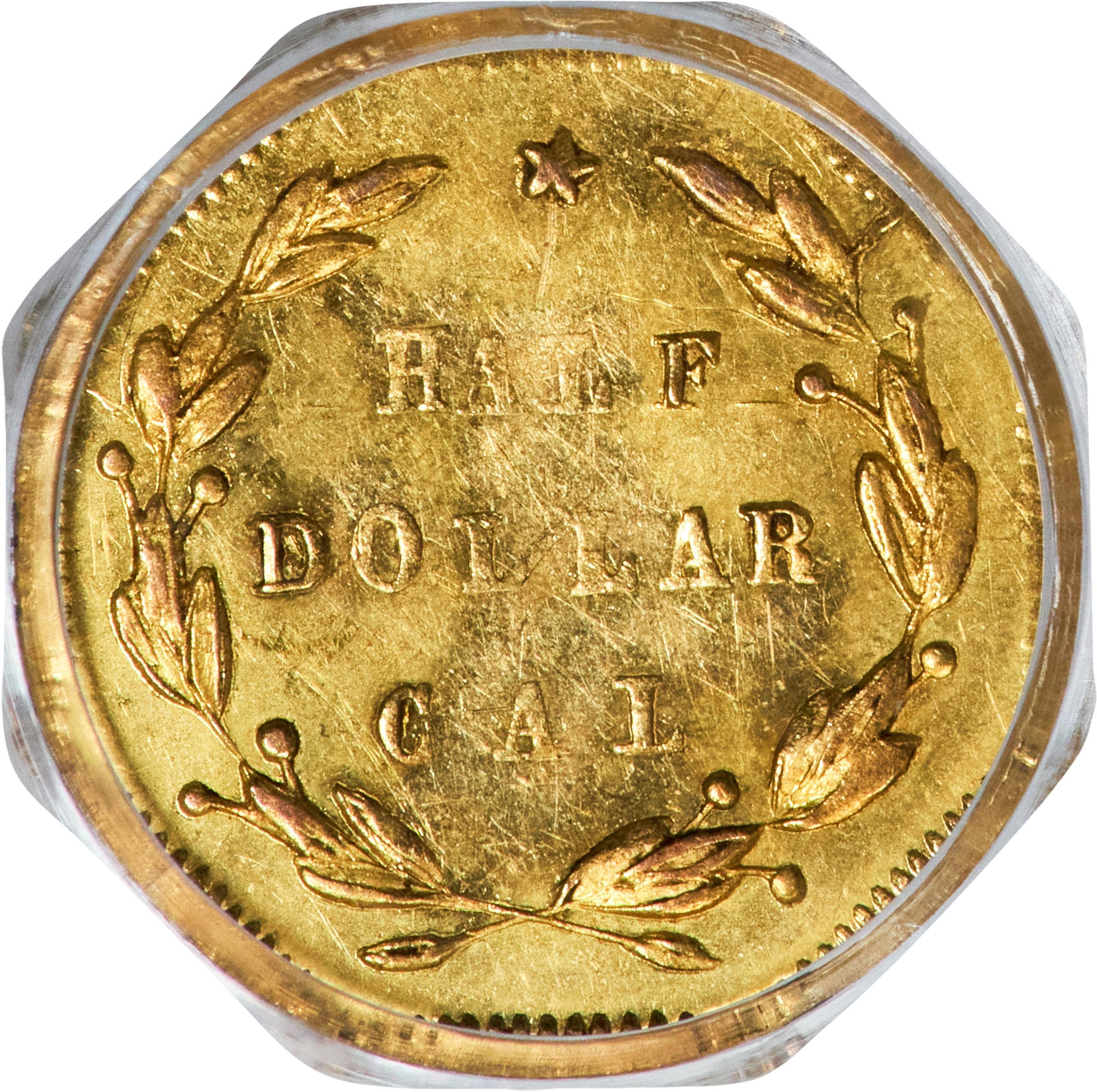 image for: 1871 Octagonal 50 Cents. BG-923. Rarity-5. Liberty Head. MS-61 (PCGS).