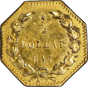 image for: 1876 Octagonal 50 Cents. BG-932. Rarity-5+. Liberty Head. AU-58 (PCGS).