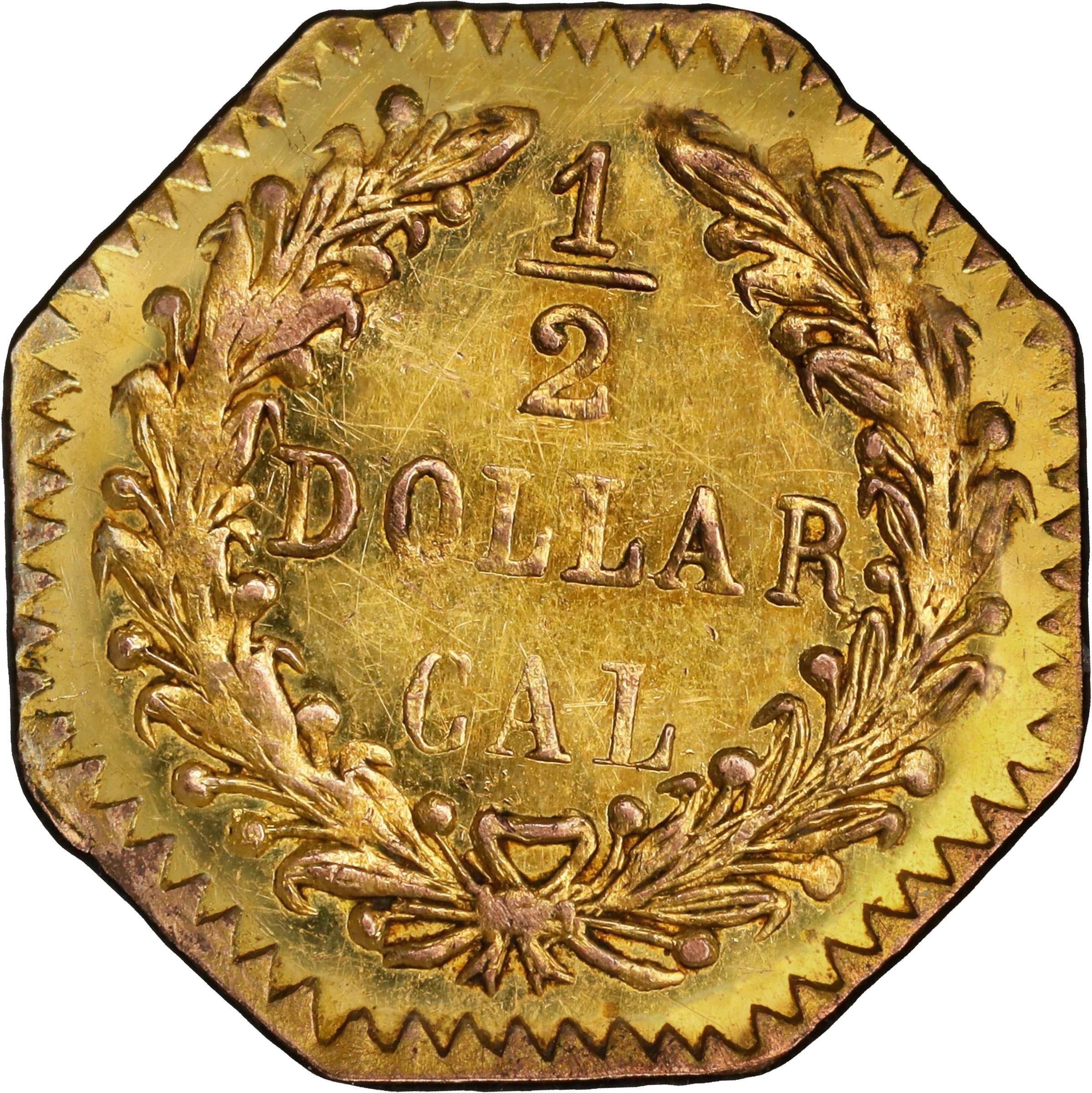 image for: 1881 Octagonal 50 Cents. BG-957. Rarity-6-. Indian Head. Unc Details--Bent (PCGS).