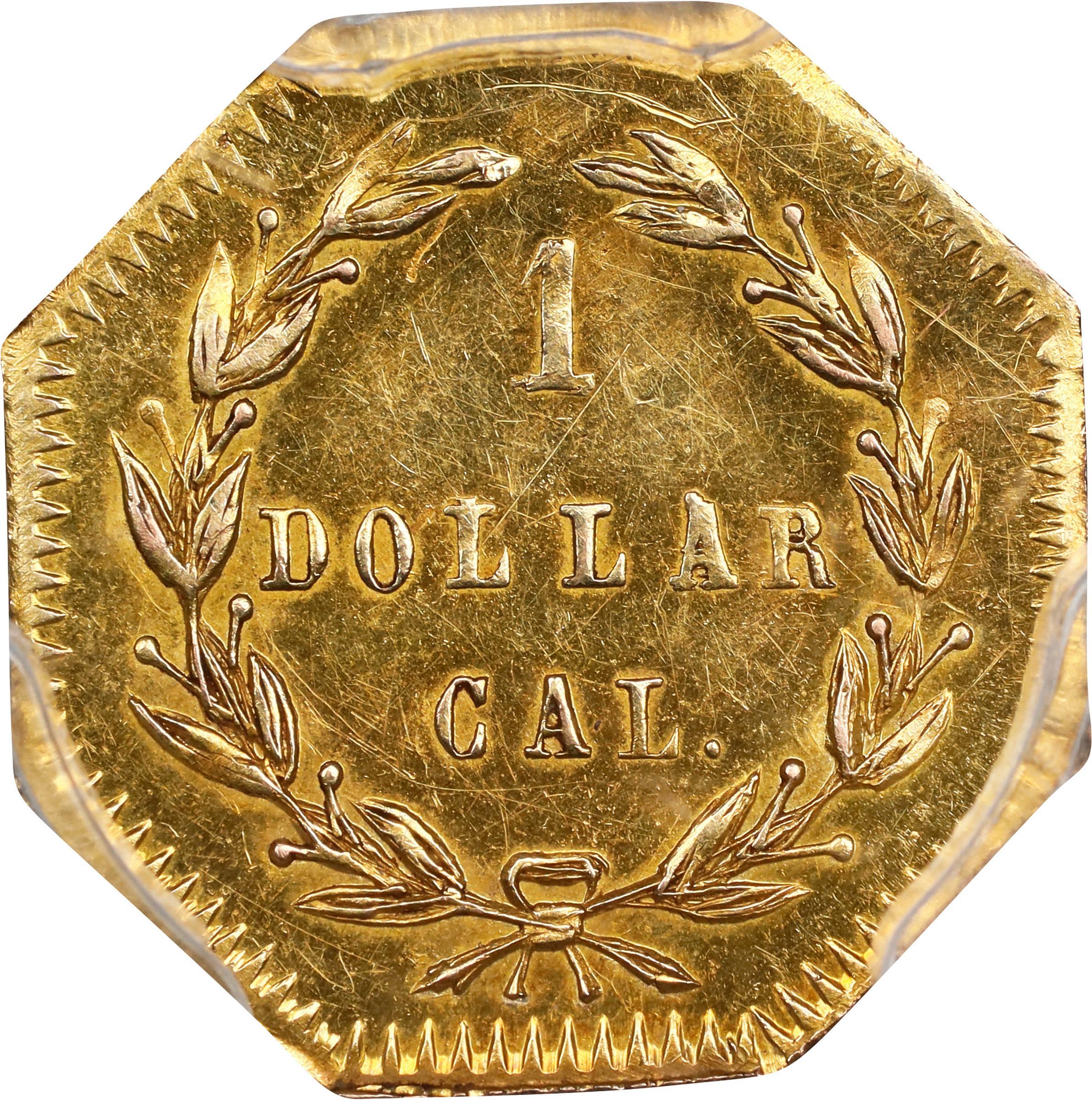 image for: 1875 Octagonal $1. BG-1112. Rarity-5+. Indian Head. MS-62 (PCGS).