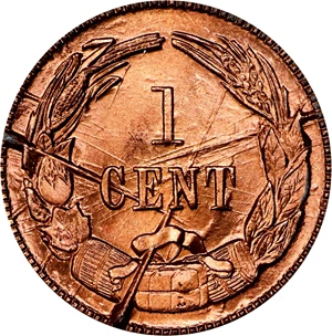 image for: "1861" (1961) Confederate Cent. Bashlow Restrike. Breen-8013. Bronze. MS-66 RD (PCGS).