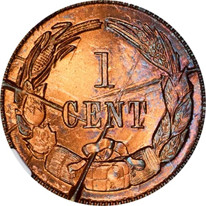 image for: "1861" (1961) Confederate Cent. Bashlow Restrike. Breen-8013. Bronze. MS-65 RB (NGC).