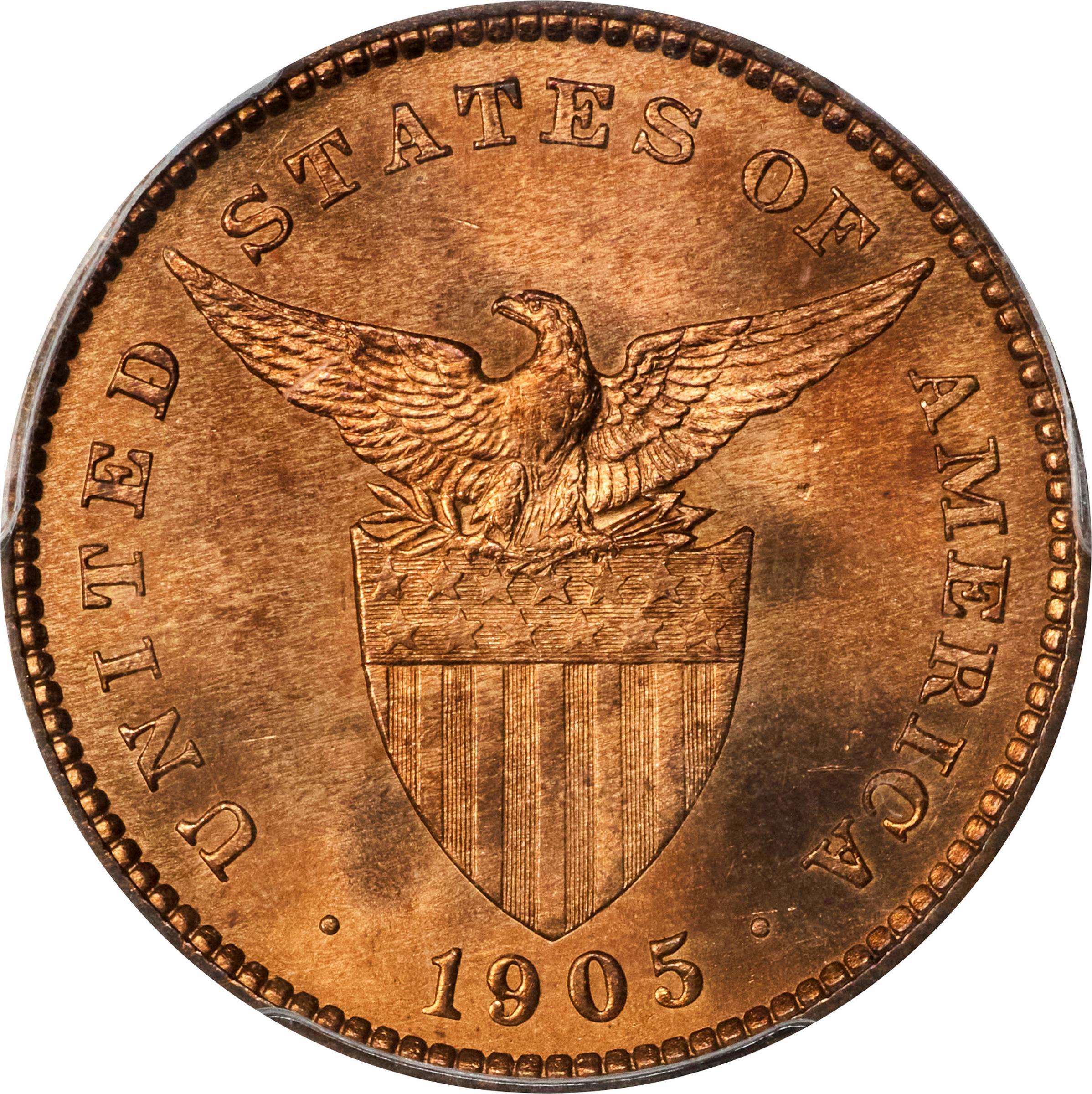 image for: 1905 Philippines One Centavo. MS-66 RD (PCGS).