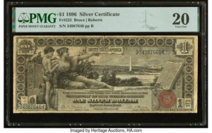 image for: Fr. 225 $1 1896 Silver Certificate PMG Very Fine 20....