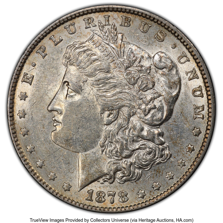 image for: 1878 7TF $1 Reverse of 1879, Slashed O, VAM-227-1, AU55 PCGS. A Hit List 40 Variety. PCGS Population: (4/2)....
