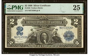 image for: Fr. 256 $2 1899 Silver Certificate PMG Very Fine 25....
