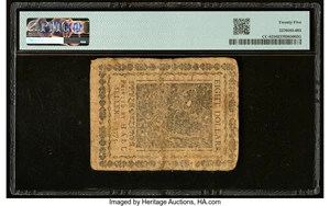 image for: Continental Currency May 10, 1775 $8 PMG Very Fine 25....