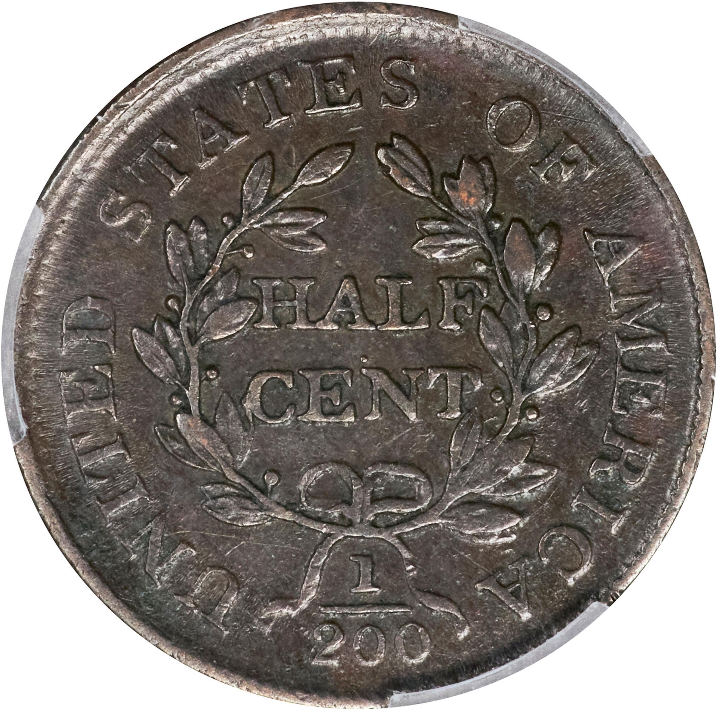 1805 1/2c Small 5, No Stems MS BN VF35 BN CAC thumbnail 2
