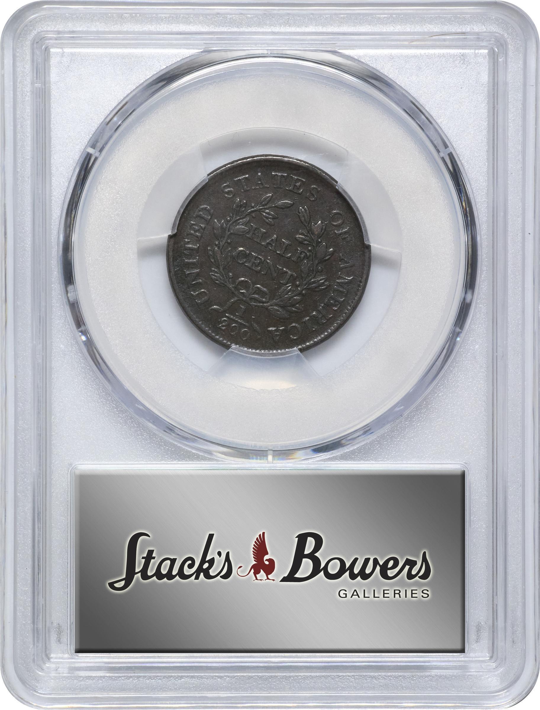 1805 1/2c Small 5, No Stems MS BN VF35 BN CAC thumbnail 4