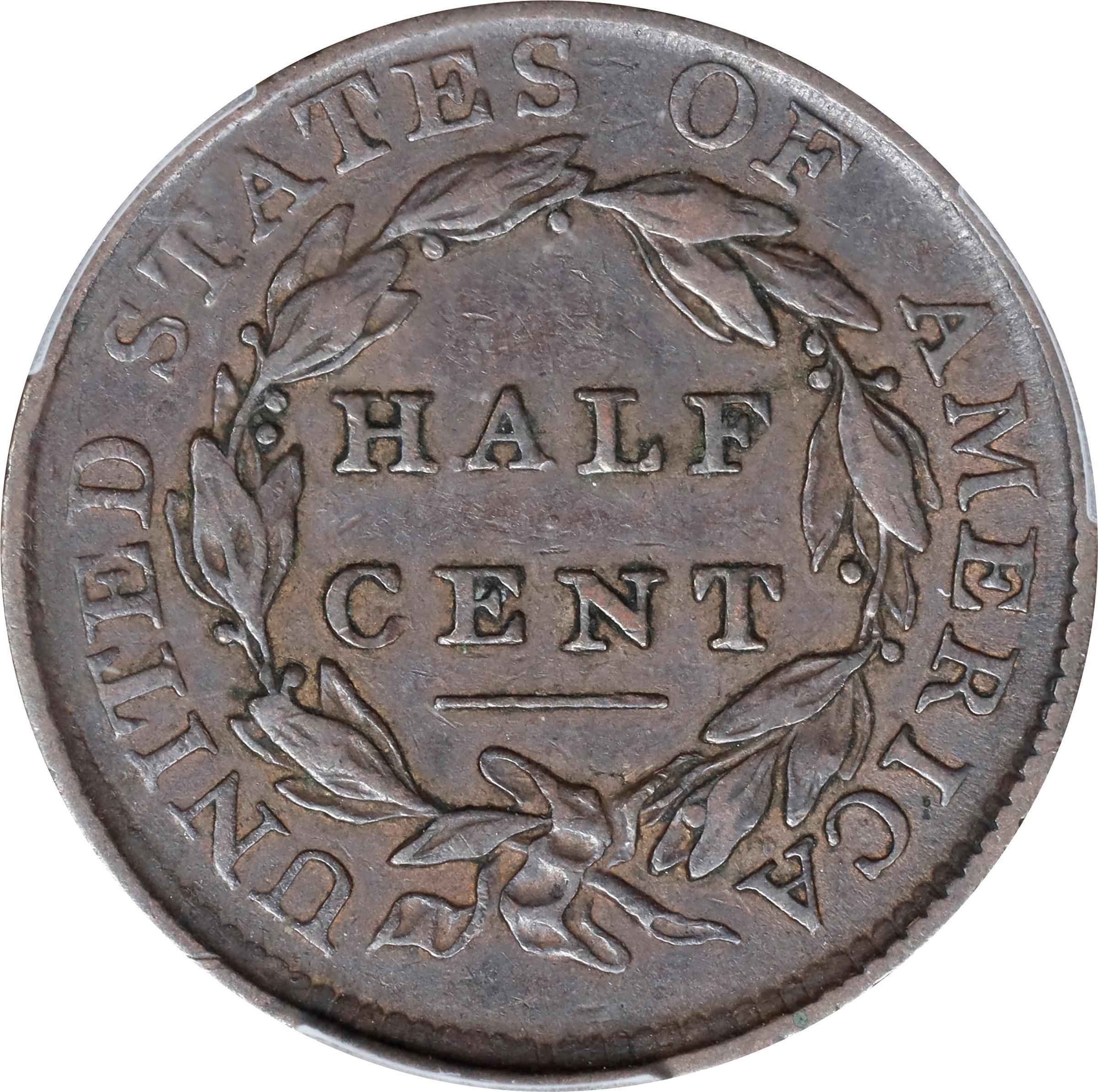 image for: 1809/'6' Classic Head Half Cent. C-5. Rarity-1. 9/Inverted 9. VF-30 (PCGS).